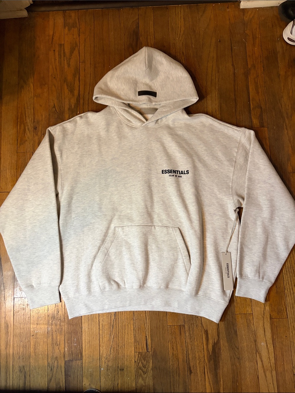 Essentials Light Gray Hoodie with Minimal Chest Logo